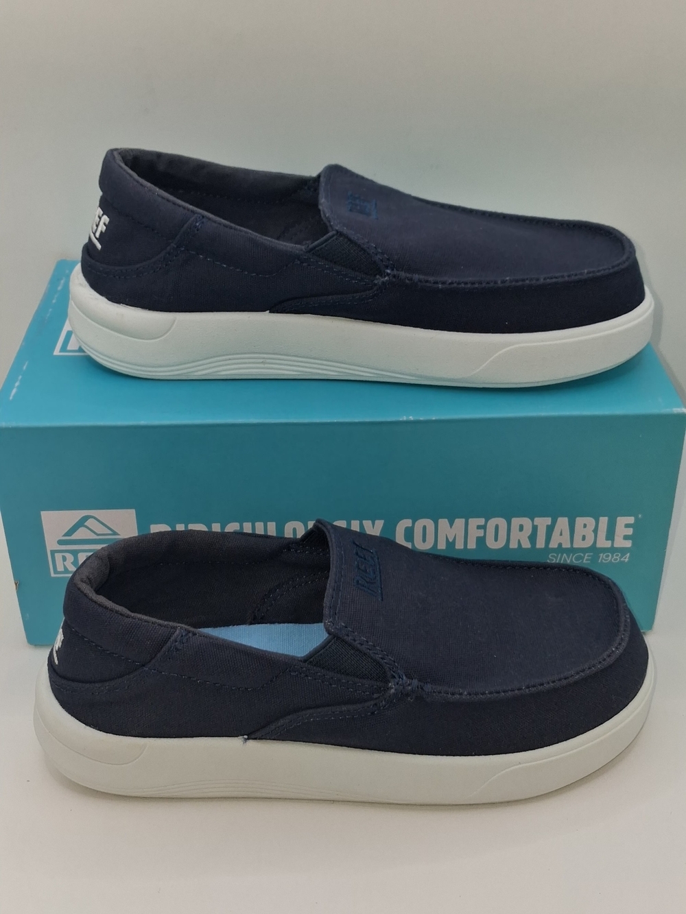 Reef Kids Swellsole Vibes Navy Blue Size 1 NIB Shoes